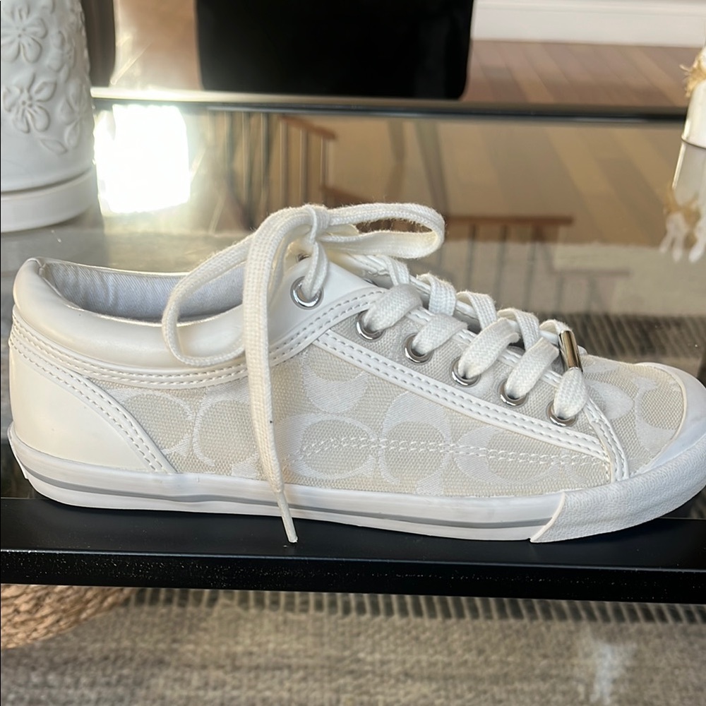 Women's White Coach Sneakers